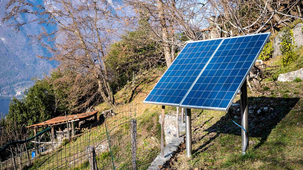 solar panels at the mountain